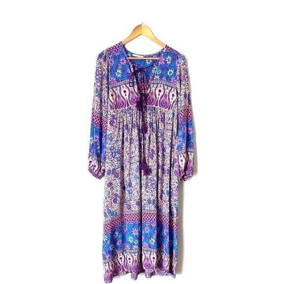R. VIVIMOS PURPLE PRINTED MIDI DRESS-SIZES (4/6) - Picture 2 of 11
